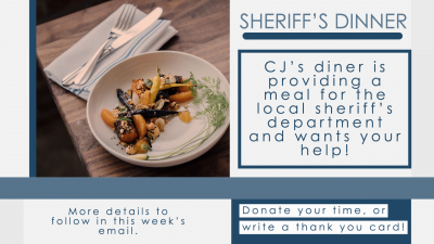 Additional information for Sheriff’s Dinner